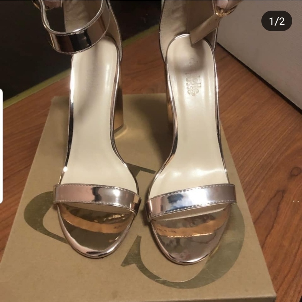 Rose Gold metallic heels